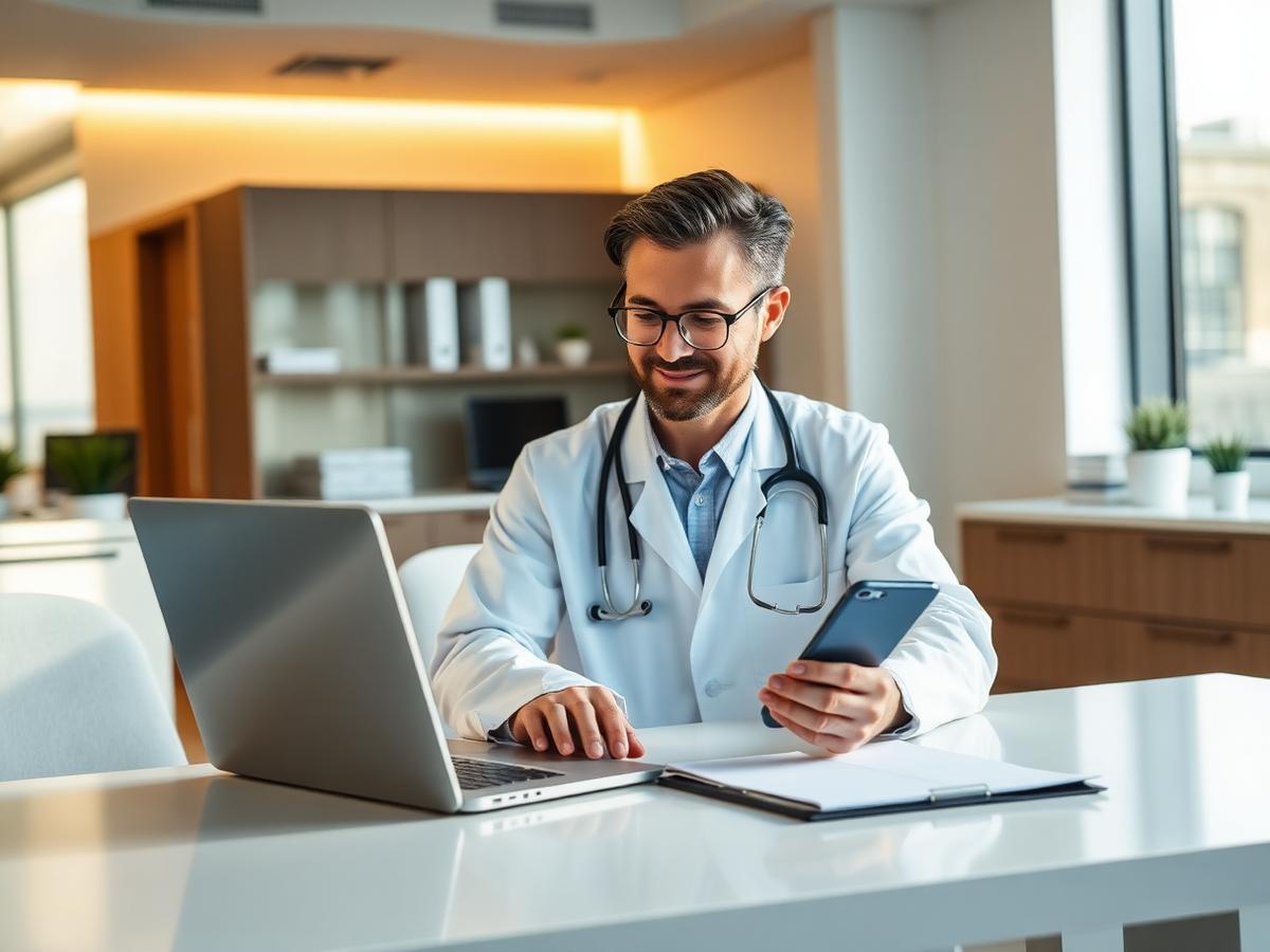 Médico usando plataforma CTI